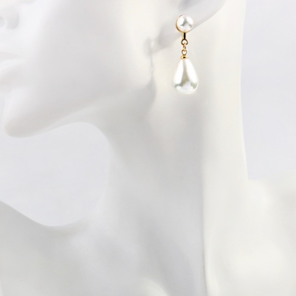 S925 vintage pearl dangly earrings